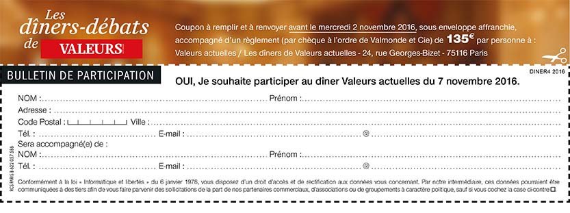 Coupon réponse à imprimer, remplir et envoyer