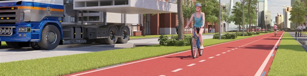 Plastic fietspad Plastic fietspad