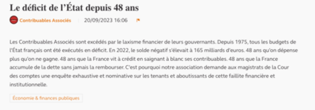 Le déficit de l’État depuis 48 ans