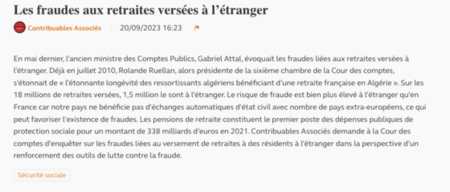Les fraudes aux retraites versées à l’étranger