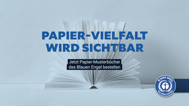 Jetzt Papiermusterbücher des Blauen Engel bestellen