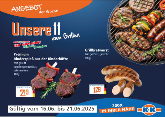 Unsere 11 zum Grillen